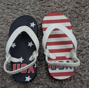 Patriotic Kids Flip Flops - Red, White, and Blue